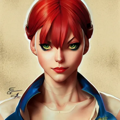 Image similar to gwen stacy as a street fighter character, cg animation, capcom, realistic, character select portrait, by artgerm, greg rutkowski, alphonse mucha, 3 d