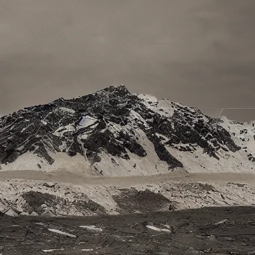 Image similar to a mountain made out of computer screens that display bitcoin logos, cinematic, post apocalyptic landscape, harsh contrast lighting, in the style of photorealism, made by richard estes robert cottingham gerhard richter robert longo ellen altfest