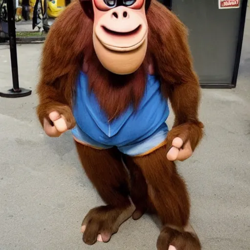 Image similar to donkey kong as a real person