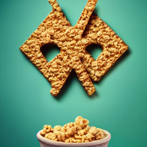 Prompt: cereal box for a jesus themed cereal called christ - o's, jesus, crosses, cereal, product photograph