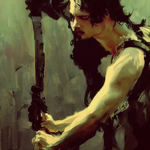 Image similar to john snow, intricate, elegant, highly detailed, greg manchess, mucha, liepke, ruan jia, jeffrey catherine jones, ridley scott