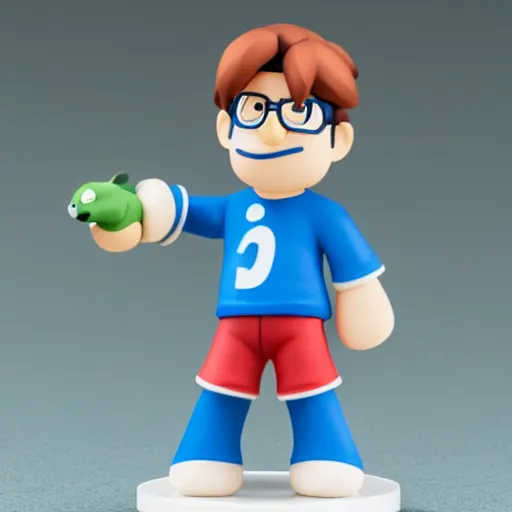 Prompt: an amiibo figurine of scott the woz