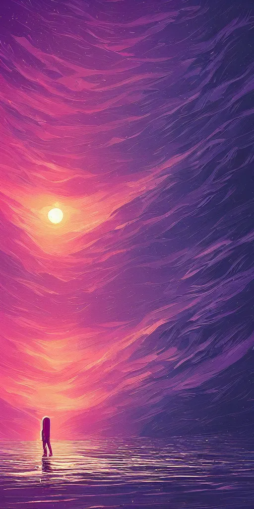 Image similar to i said, ooh, i'm drowning in the night by alena aenami