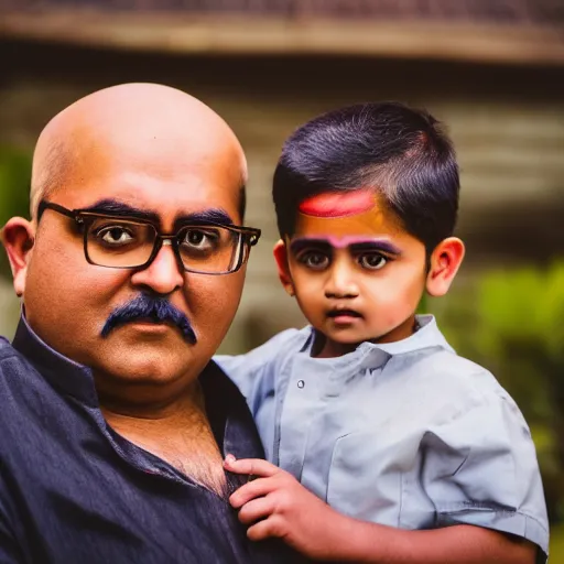 Image similar to portrait photo still of real life motu patlu, 8 k, 8 5 mm f 1. 8