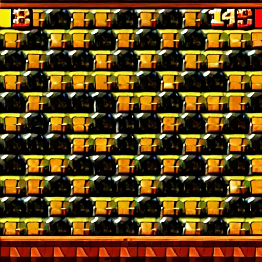 Prompt: Donkey Kong Country level depicting a beautiful mine with shiny crystals on the wall, floating barrels and minecarts. In-game screenshot