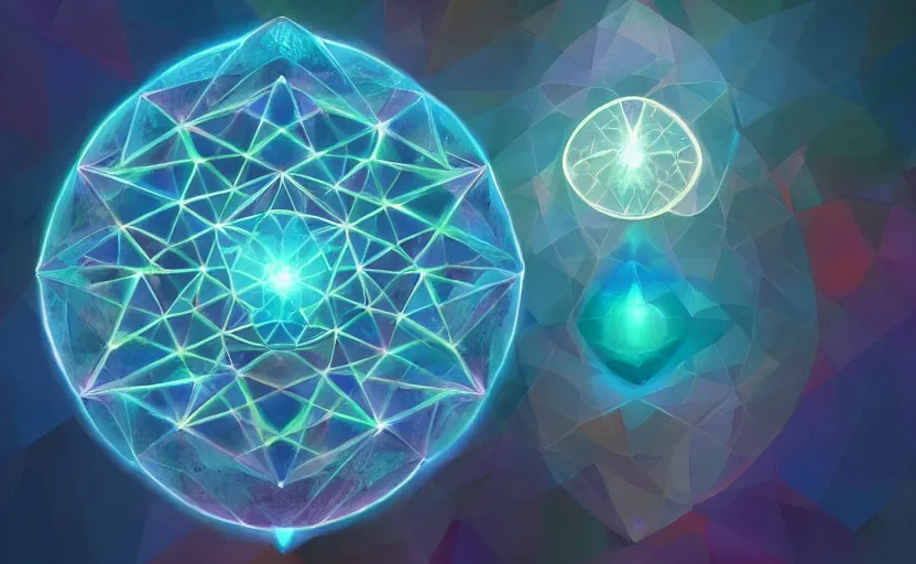 Prompt: a painting of a sacred geometry trending on artstation in the style of greg rutkowski, 3 d, fractal, 4 d, endless, rainbow, geometric tesseract, symmetry, wallpaper, sacred, 5 d, circle, watercolor