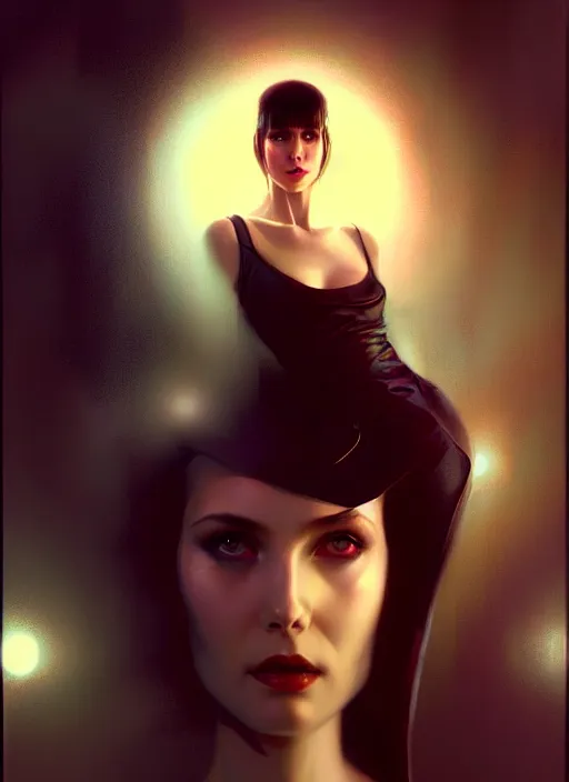 Image similar to ! dream hyper realistic portrait gorgeous, beautiful rachael rosen from blade runner set in modern times, by greg rutkowski, scott m fischer, artgerm, loish, slight glow, atmospheric, anne stokes, alexandros pyromallis,