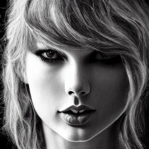 Image similar to by lya repin by simon stalenberg, photorealistic, expressionism, taylor swift