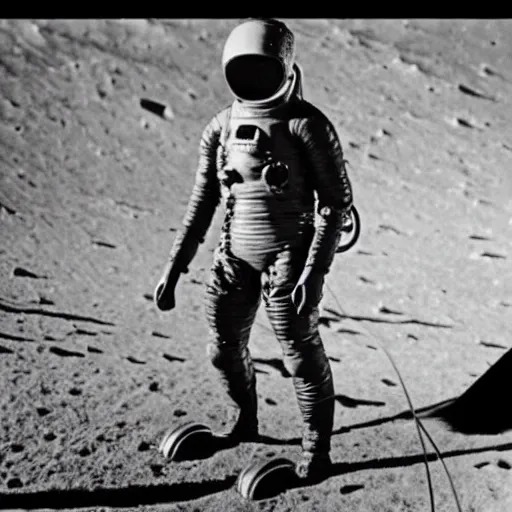 Prompt: detailed photo of a diver wearing an early diving suit on the moon. the diver is holding an electric guitar. old diving suit. old diving suit photos. detailed. colorized