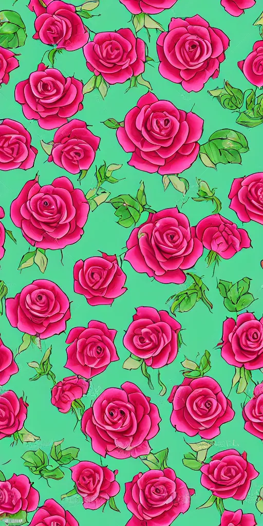 Image similar to seamless pattern of beautiful roses with leaves and throns, colourful, symmetrical, repeating 35mm photography