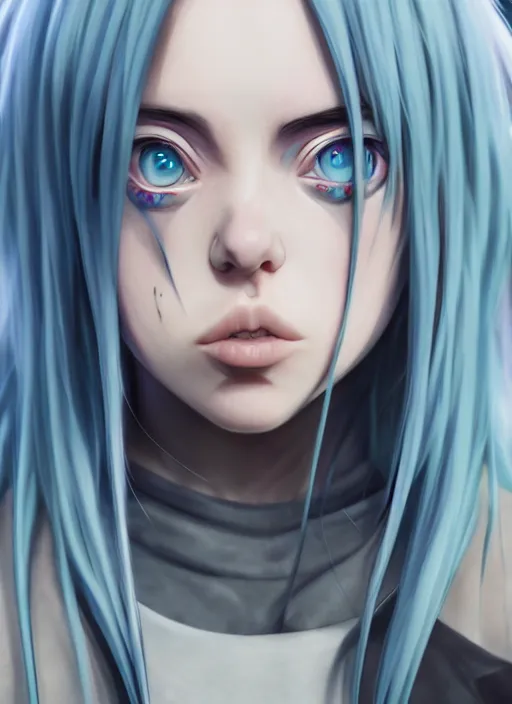 Image similar to billie eilish as anime character, ultra detailed, trending on artstation, concept art, octane render, unreal engine,