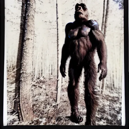 Image similar to Polaroid photo of Bigfoot