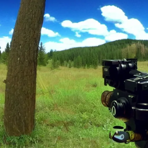 Image similar to homer simpson trail cam footage 8k hyper-realistic