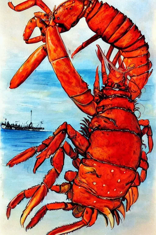 Image similar to giant lobsters by jerry pinkney