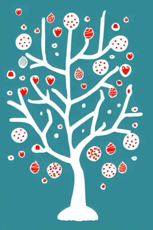 Image similar to doodle scribble scandi winter tree, sticker - art, svg vector, adobe - illustrator