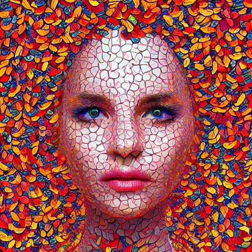 Image similar to the portrait of an unbelievably beautiful and sophisticated young woman made up of peppers looking straight up, an ultrafine detailed illustration by james jean, intricate linework, bright colors, final fantasy, behance contest winner, vanitas, angular, altermodern, unreal engine 5 highly rendered, global illumination, radiant light, detailed and intricate environment