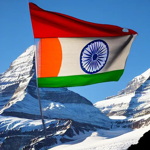 Image similar to indian flag projected on the matterhorn