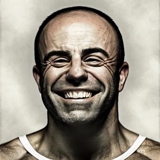 Prompt: Joe Rogan laughing, single subject, portrait, intricate, highly detailed, concept art, smooth, sharp focus