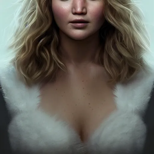 Image similar to a portrait of jennifer lawrence as a pixar character, beautiful, elegant, extremely detailed digital art, trending on artstation hyper realistic matte painting, by wlop, artgerm