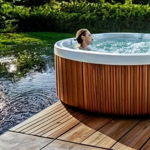 Image similar to a hot tub that looks like a watermelon