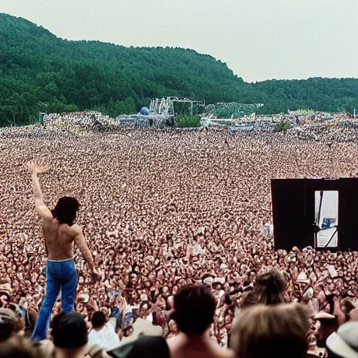 Image similar to hulk performing at woodstock