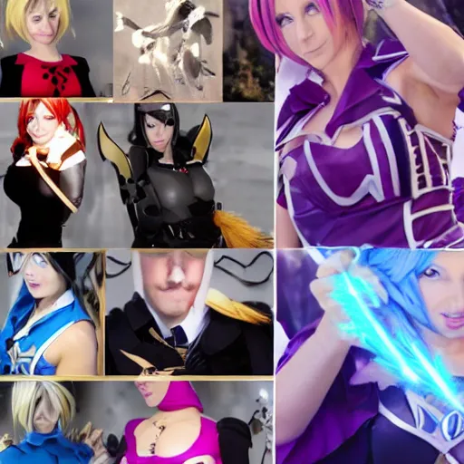 Prompt: stock footage, cosplay fail