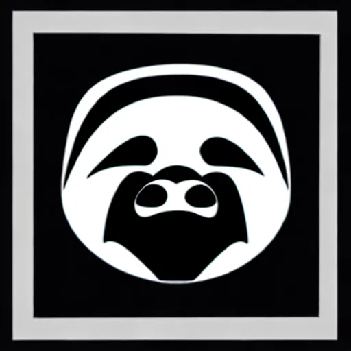 Prompt: minimal geometric sloth symbol by karl gerstner, monochrome, symmetrical