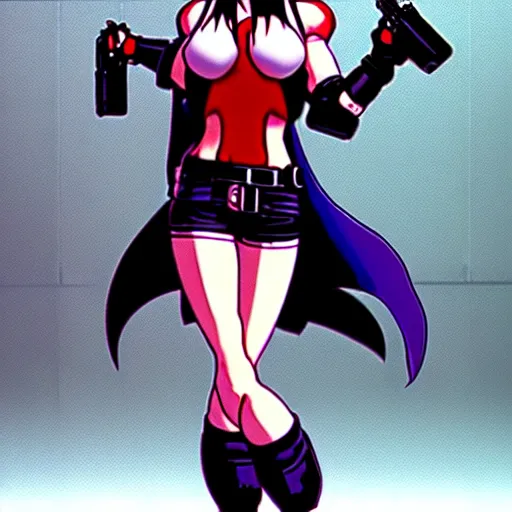 Prompt: tifa lockheart!!! in ghost in the shell!! by masamune shirow