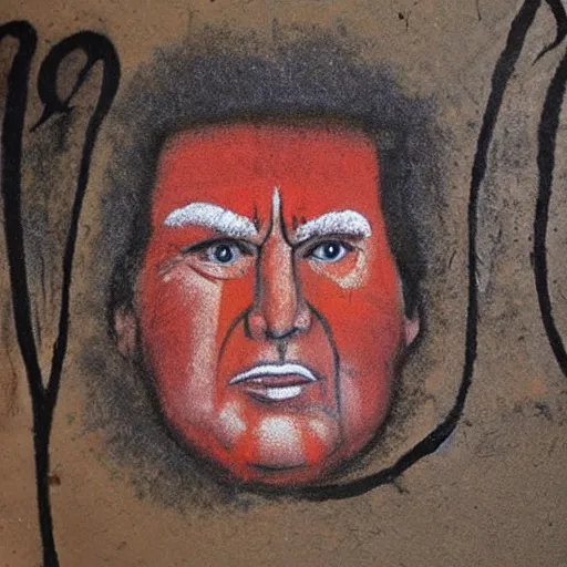 Image similar to Cave-painting! Of ((((Donald trump))))