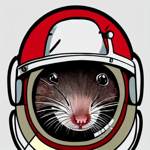 Prompt: a portrait rat that looks like elon musk in a spacesuit holding a helmet