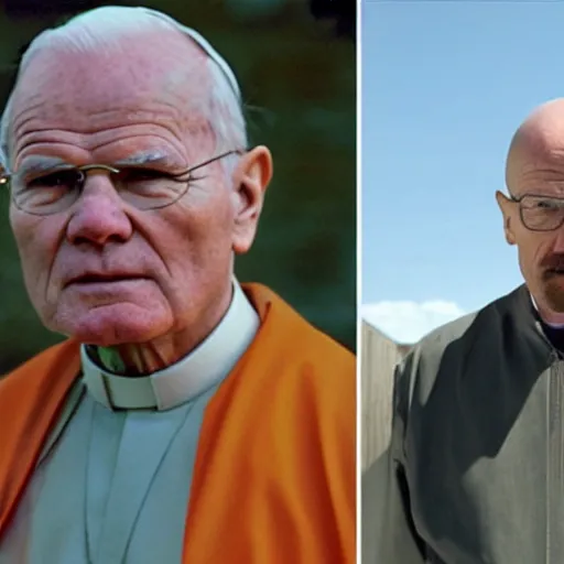 Image similar to john paul ii in breaking bad with walter white