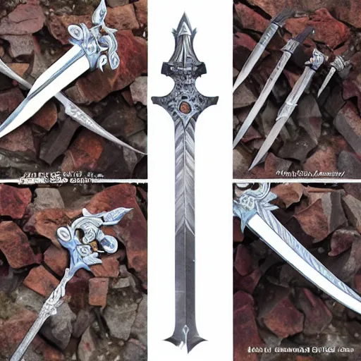 Prompt: elemental fantasy sword collection