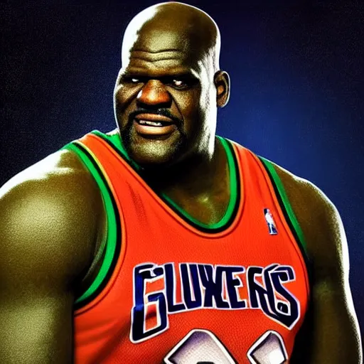 Image similar to if Shaquille O'Neal was the hulk, cinematic, epic, cool, photo realistic, 4k, high detail