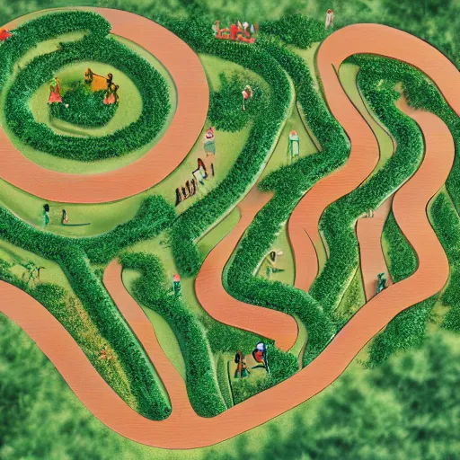 Image similar to a high quality photo of jungle maze schema, 8k, extremely detailed, photorealistic