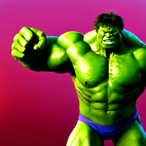 Prompt: Steve Ballmer as The Incredible Hulk, artstation, mythical, 8k photorealistic, cinematic lighting, HD, high details, atmospheric