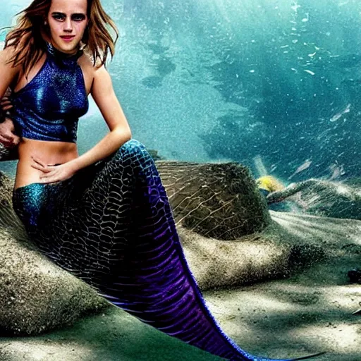 Image similar to emma watson as a mermaid