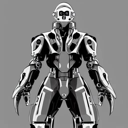 Image similar to Character design police man, Mecha humanoid, cyberpunk bomber jacket, concept art character, very high angle view, book cover, strong masculine features, sturdy body, command presence, royalty, smooth, sharp focus, organic, appealing, deep shadows, sketch line art for character design