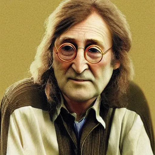 Image similar to A colored colorized photograph of old John Lennon as an old man in his eighties with short hair in the 2010s, John Lennon, taken in the late 2010s, taken on a 2010s Camera, realistic, hyperrealistic, very realistic, highly detailed, very detailed, extremely detailed, detailed, digital art, trending on artstation, headshot and bodyshot, detailed face, very detailed face, very detailed face, real, real world