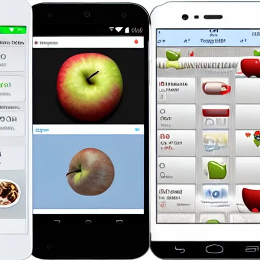 Image similar to android os eating apple ios