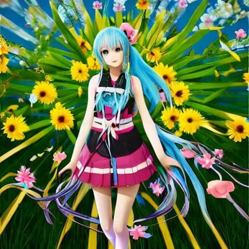 Image similar to beautiful award winning digital art of hatsune miku in the movie midsommar