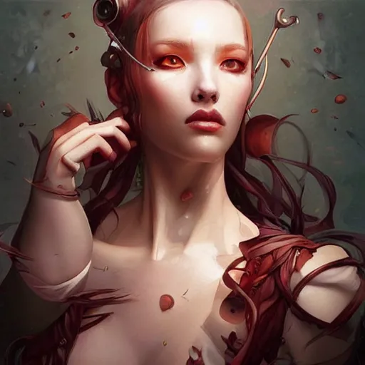 Prompt: a beautiful painting representative of the art style of artgerm and wlop and gerald brom