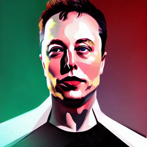 Prompt: portrait of cyborg Elon Musk by Vladislav Ociacia, DeviantArt