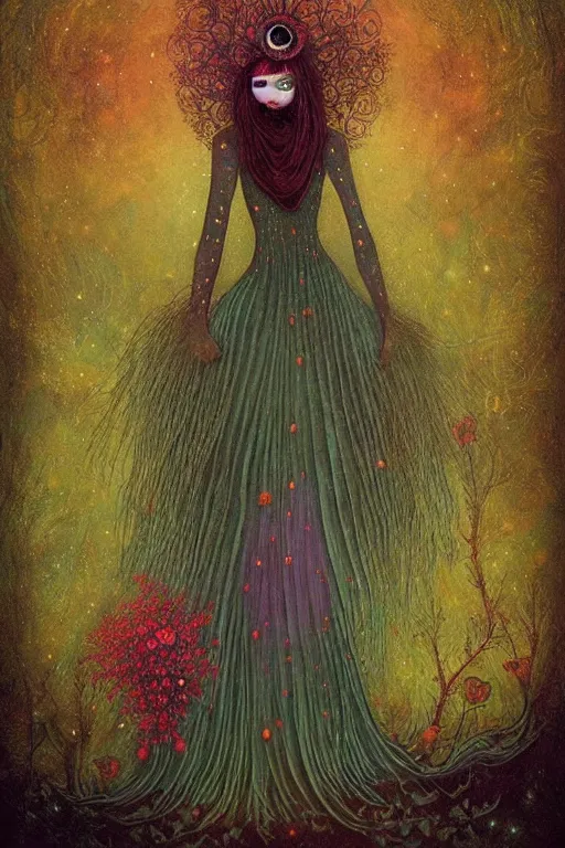 Prompt: medieval princess, nostalgia for a fairytale, magic realism, flowerpunk, mysterious, vivid colors, by andy kehoe, amanda clarke