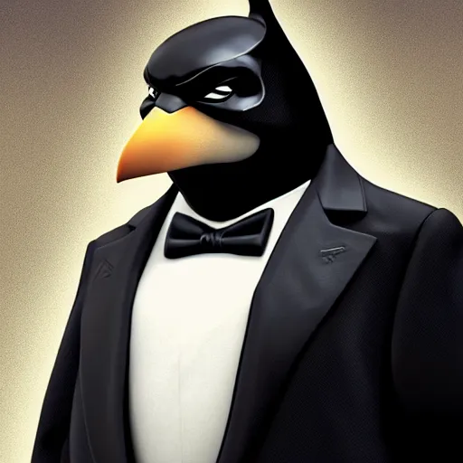 Image similar to Steve Ballmer as The Penguin!! in Batman, 4k, digital art, artstation, cgsociety
