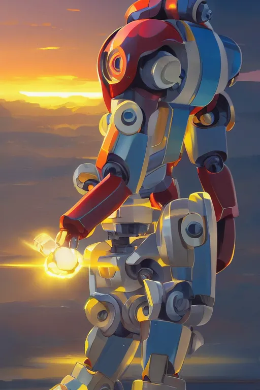 Image similar to metabots medabots medarotto medarot robot minimalist comics, behance hd by jesper ejsing, by rhads, makoto shinkai and lois van baarle, ilya kuvshinov, rossdraws global illumination ray tracing hdr radiating a glowing aura