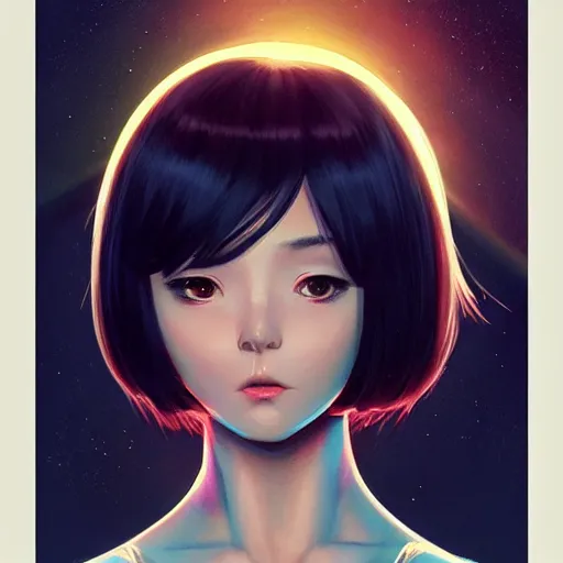 Prompt: A potrait of an alien with big and cute eyes, fine-face, realistic shaded perfect face, fine details. Night setting. Very anime style. Realistic shaded lighting poster by Ilya Kuvshinov katsuhiro, magali villeneuve, artgerm, Jeremy Lipkin and Michael Garmash, Rob Rey and Kentarõ Miura style, trending on art station