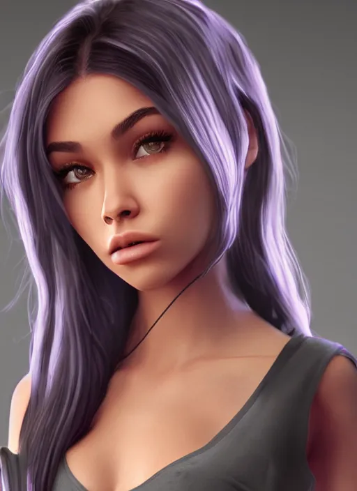 Image similar to Madison Beer as a video game character, digital art, unreal engine, unreal engine render, blender render, render, 4k, coherent