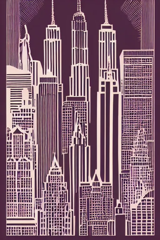 Image similar to minimalist boho style art of new york, illustration, vector art