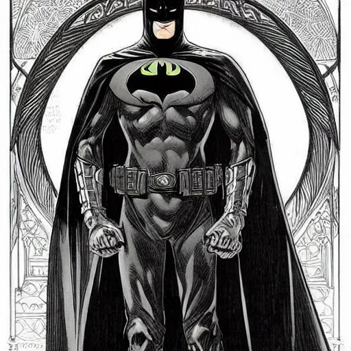 Image similar to batman batsuit designs, intricate, elegant, highly detailed, gothic style, smooth, sharp focus, illustration, art by alphonse mucha