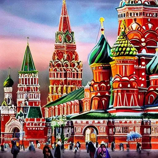 Image similar to fantasy_artwork_hyper_detailed_very_very_very_very_very_very_very_very_very_very_very_very_very_very_very_very_very beautiful painting of Dragon on the Red square, Moscow, matte painting